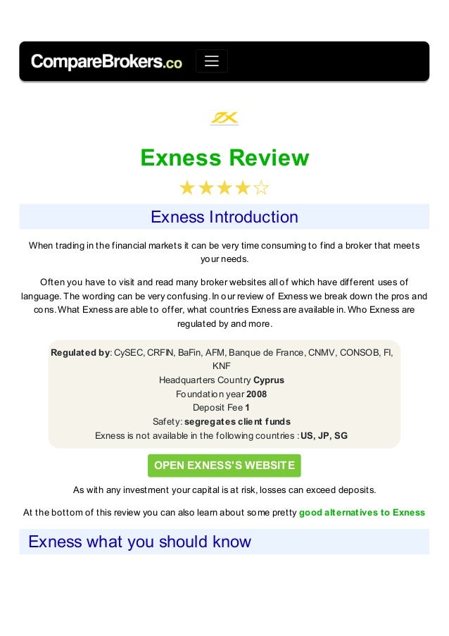 Exness Broker Review | Exness forex broker reviews Exness Broker Review -